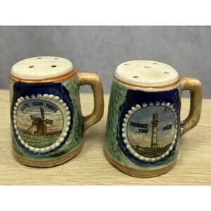 Vintage Nico Salt & Pepper Shaker Set From Cape Cod Massachusetts Made In Japan